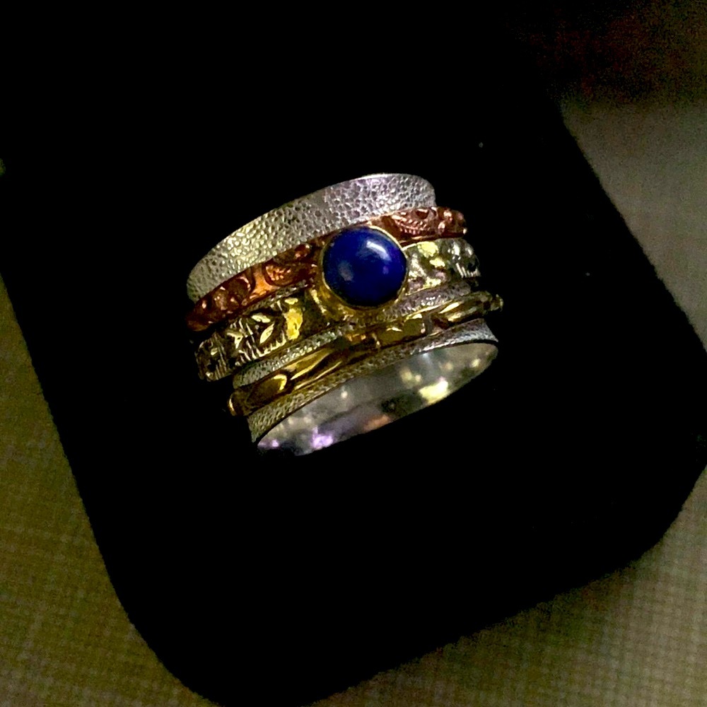 New mix metals lapis lazuli band spinner